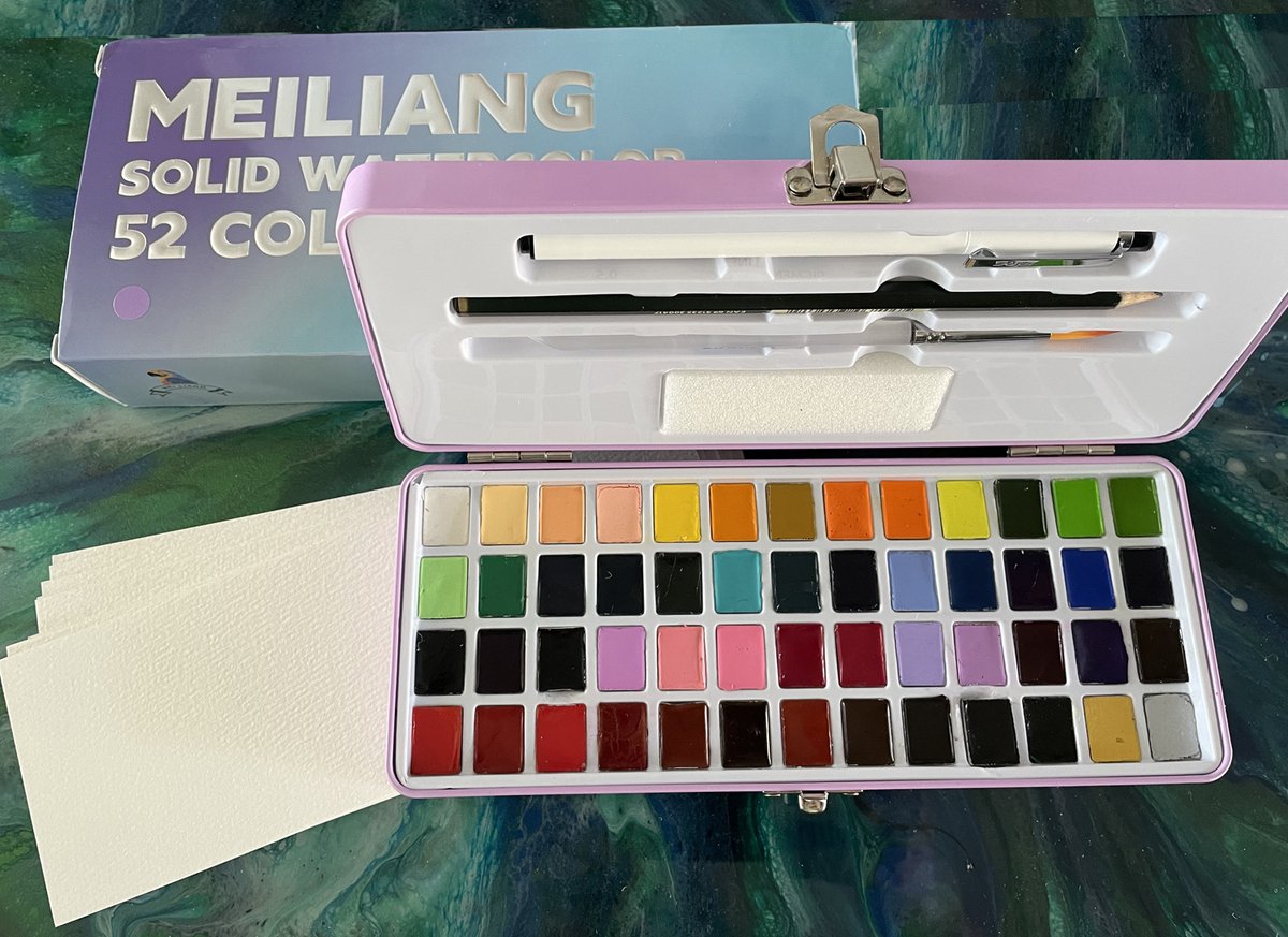 LifeImitatesDdl's tweet image. Review: Meiliang Solid Watercolor 52-color set from Lightwish. Their upgraded set contains 52 pan watercolors, watercolor paper &amp;amp; more. See my review at Doodlewash: dwsh.co/Meiliang52Wate…
#meiliangwatercolor #paulrubensart #paulrubenswatercolor #Doodlewash #WorldWatercolorGroup