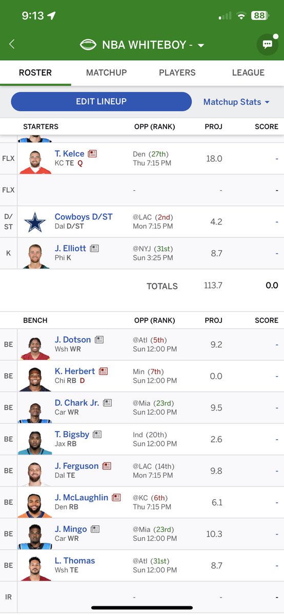 TimGarn86659210's tweet photo. @AlexCaruso I need help on who to place in as my last flex option this week. All opinions welcome please. https://t.co/DEBhF8oXf4