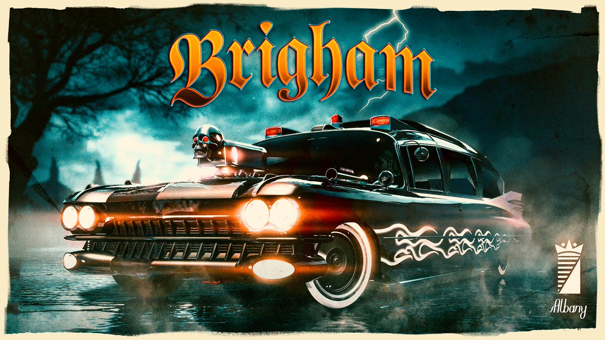 RockstarGames's tweet photo. As darkness takes hold and supernatural sightings spike, the timeless Albany Brigham hearse arrives blending classic style and a spooky seasonal vibe.

Now available in GTA Online and free for GTA+ Members to claim through November 8: https://t.co/fXHDiDoqbt https://t.co/NooH0hz9Vo