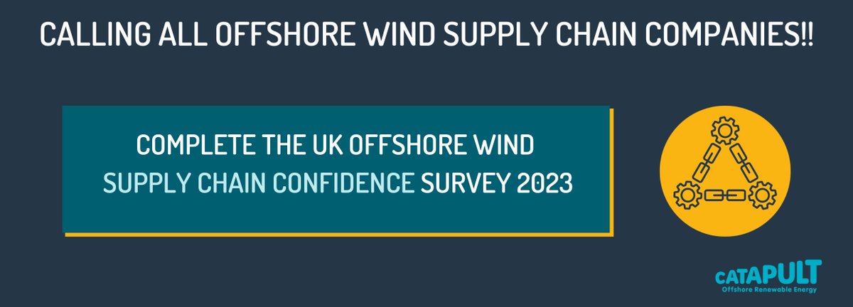 🚨 Are you a supply chain company operating in the offshore wind industry?⏳

Complete the UK #offshorewind #supplychain confidence survey 2023, so that we can learn more about the confidence of companies operating in and around the supply chain!
👉🔗hubs.la/Q025hSy10