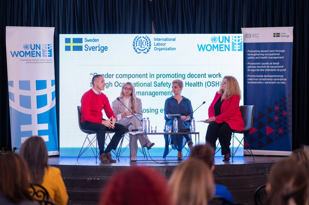 unwomenkosovo's tweet photo. Empowering women in the workplace begins with ensuring a safe &amp; decent one for all.

We marked the completion of our project, funded by @Sida, throughout which we trained 250+ officials, formed #AdvocacyTaskForce, &amp; encouraged 11 companies 2 join Women's Empowerment Principles 💪 https://t.co/LdM6D5vawE