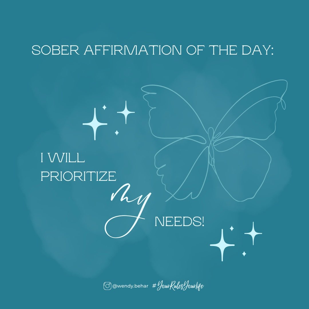 Prioritizing your needs is very important in sobriety.

Take time to reflect on your needs, goals and desires and prioritize needs based on urgency and what suits YOU best.

Set specific goals for various areas of your life like career, health, relationships, and personal growth.