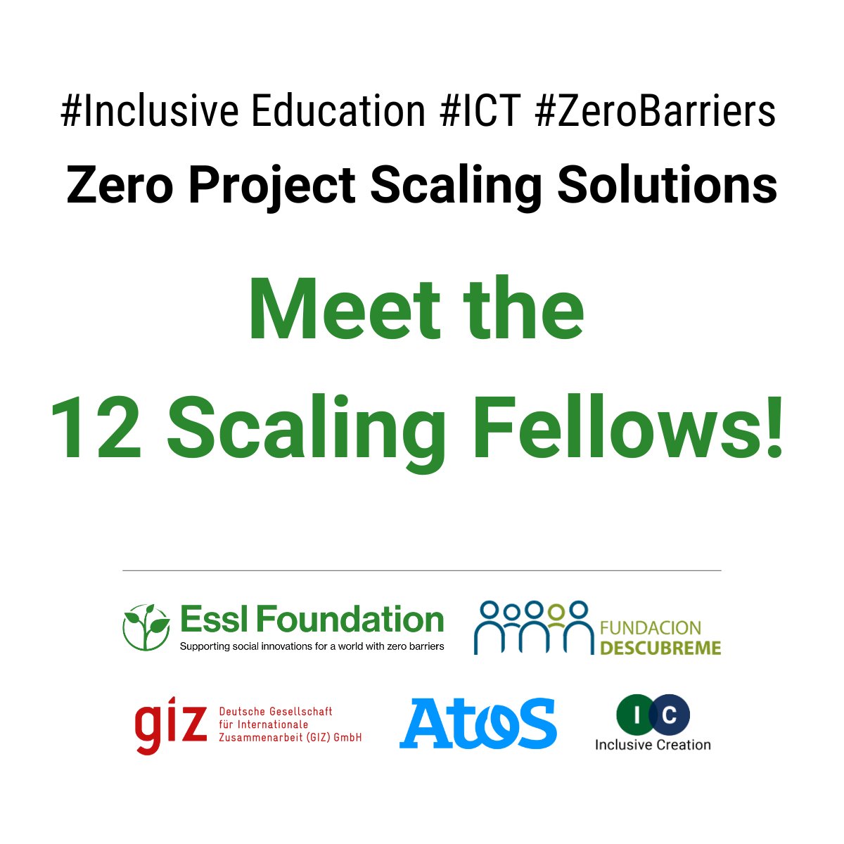 ZeroProjectorg's tweet photo. 📢Announcement! 🚀We are excited to introduce you to the 12 remarkable Scaling Fellows who have been carefully selected to join the Zero Project Scaling Solutions Programme. 🧵1/11 https://t.co/vhY3vVBzsA