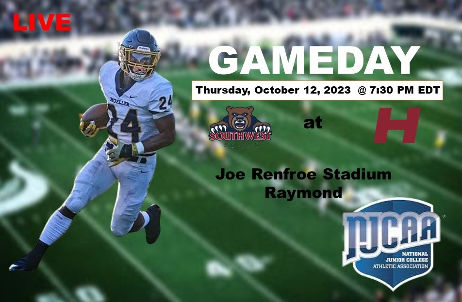 NJCAAFootball4's tweet photo. 🏈🏈GAMEDAY🏈🏈
Southwest Mississippi 🆚 Hinds
📍 Raymond
🏟️ Joe Renfroe Stadium
⏰ 7:30 PM EDT
📺 https://t.co/DEDGdg6875

@smccfootball @SMCC_Athletics @cliff_collins10 @__CoachSulli @coach_stigers @DamarccoB 
@HindsCC_FB @oc7888 @Coach_OC14 @PeEZy_CoRLeONe @Coach_Matt_Lott https://t.co/HLLbJP9hMy