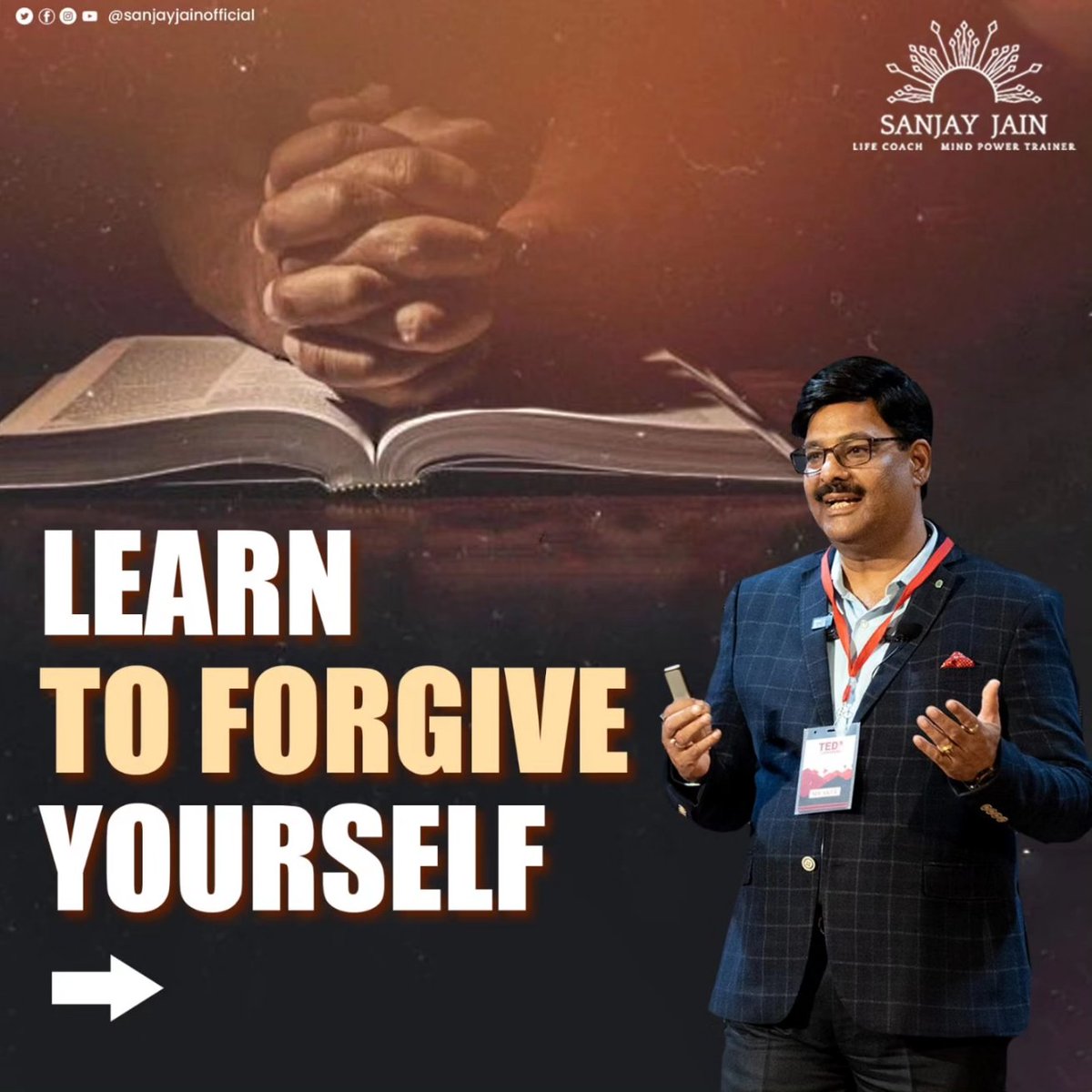 jainsanjay1231's tweet photo. Forgiveness doesn't mean excusing your actions, it's about learning from your mistakes and moving forward with a sense of self-compassion.
#sanjayjain #sanjayjainmotivation #mindset #mindpowertraining
#motivationalspeaker #motivation #mindpower #lifelesson #learntoforgive https://t.co/rUqlo9U2qx