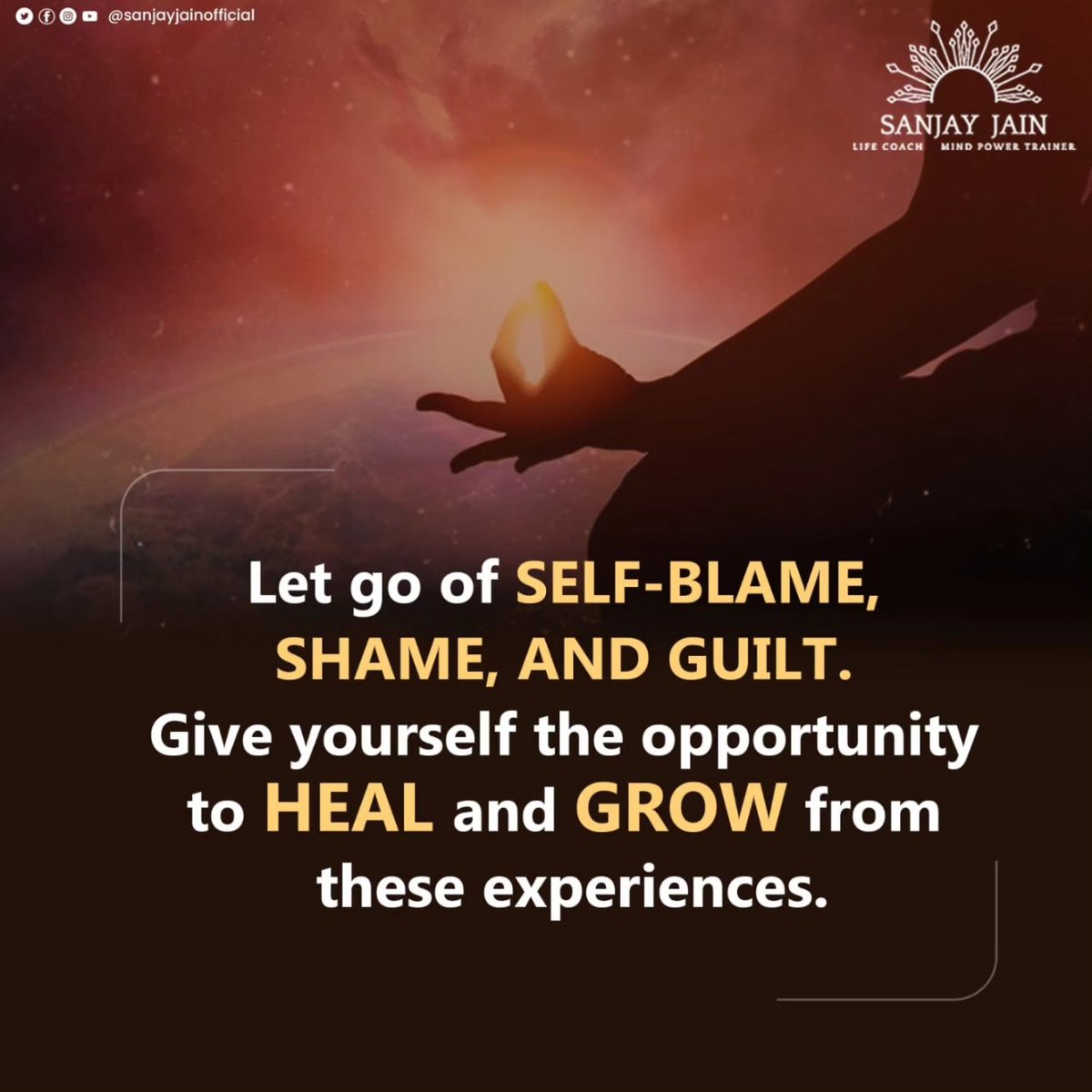 jainsanjay1231's tweet photo. Forgiveness doesn't mean excusing your actions, it's about learning from your mistakes and moving forward with a sense of self-compassion.
#sanjayjain #sanjayjainmotivation #mindset #mindpowertraining
#motivationalspeaker #motivation #mindpower #lifelesson #learntoforgive https://t.co/rUqlo9U2qx