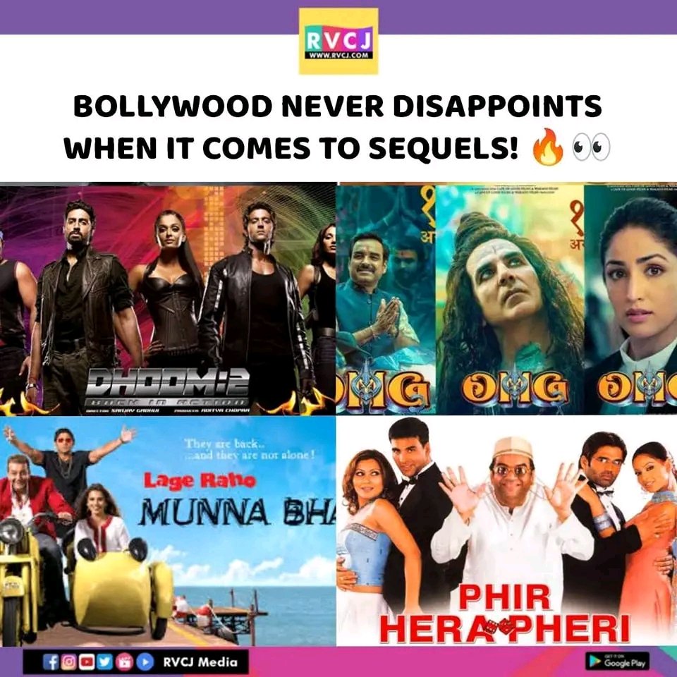 rvcjmovies's tweet photo. Sequals...
#rvcjmovies #rvcj #bollywoodmovies #bollywood #sequals https://t.co/Qfv3htVJ4K