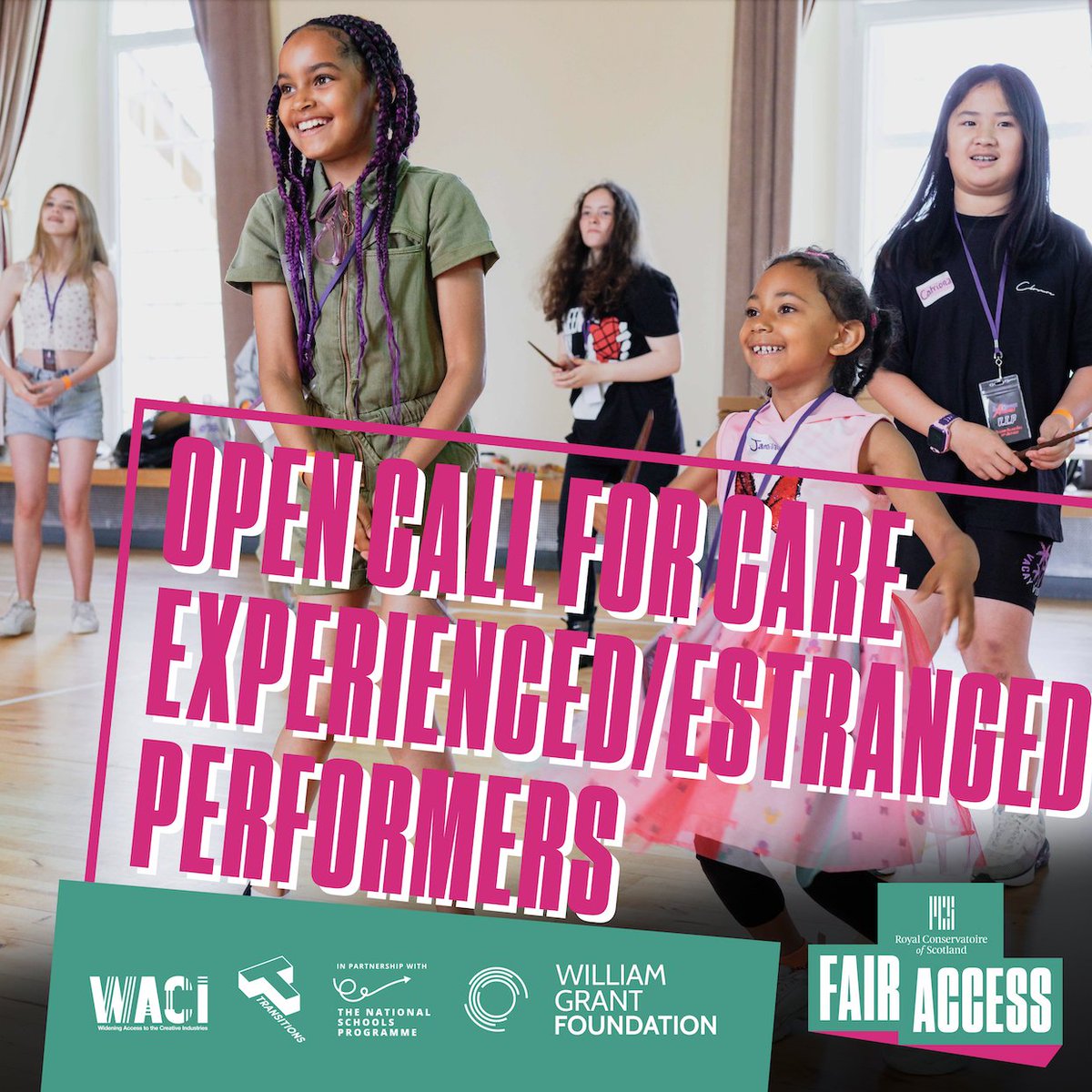 📯 OPEN CALL FOR CARE EXPERIENCED/ESTRANGED PERFORMERS

Fair Access at RCS are seeking care experienced or estranged performers for the rehearsal &amp; tour of a short, work in progress aimed at children aged 5 – 8

Find out more on our website
🌐 bit.ly/open-call-ce-23