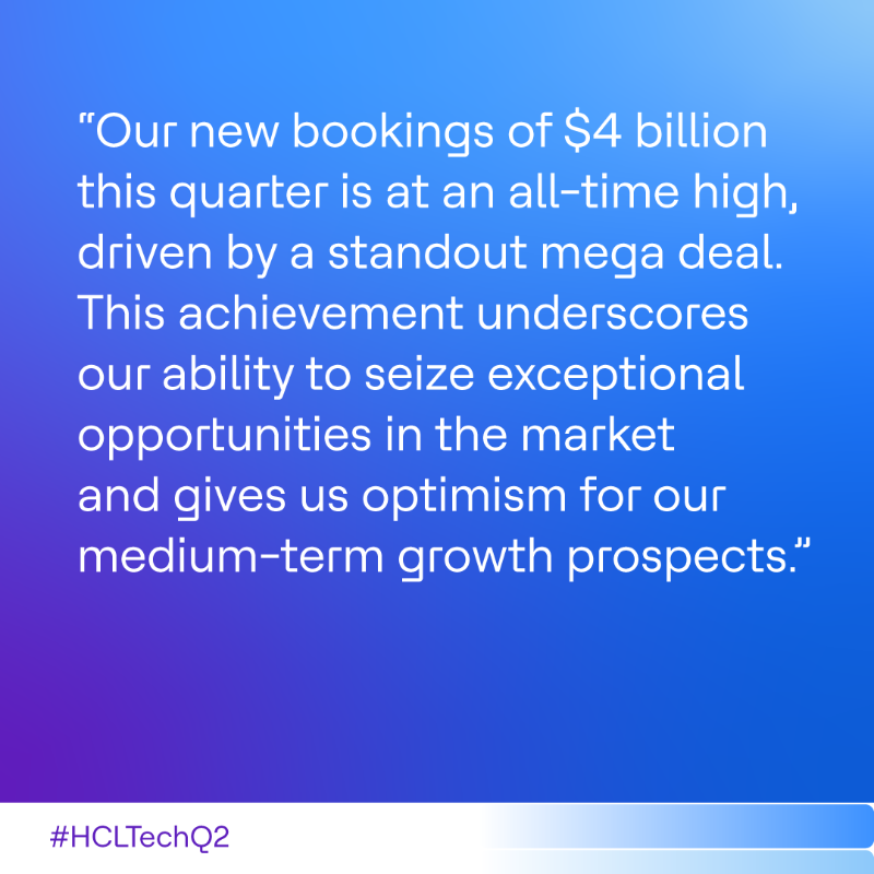 hcltech's tweet photo. Our CEO &amp; Managing Director C Vijayakumar on our financial performance in Q2 FY24. Visit our Investor Relations page for more highlights from #HCLTechQ2.
#SuperchargingProgress