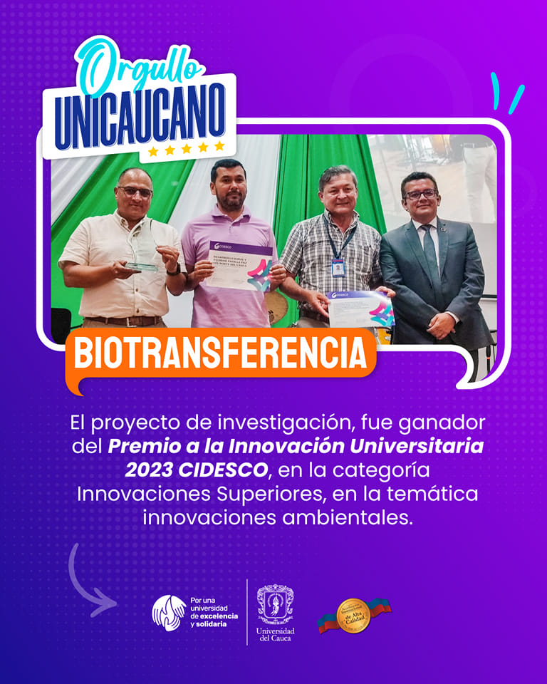 bio_transf's tweet photo. Proyecto BIOTRANSFERENCIA, reconocido con el premio CIDESCO a la Innovación Universitaria por su temática ambiental.

Lee la nota completa en: https://t.co/dcjbt6oGxU https://t.co/rNhjX96NII