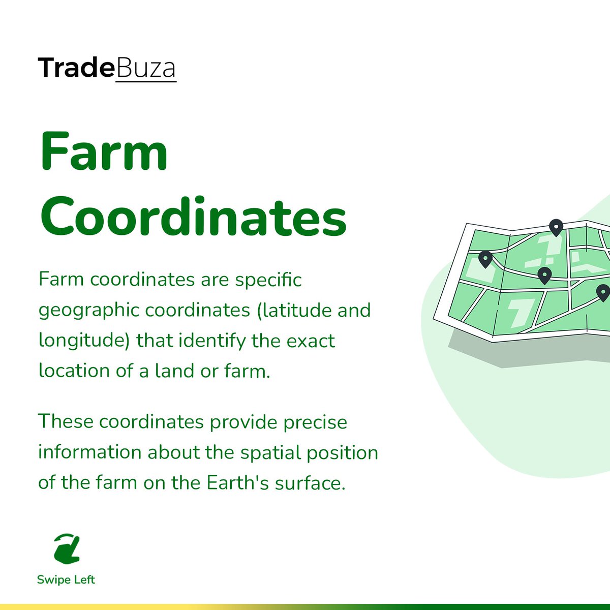 TradeBuza's tweet photo. Farm coordinates are great resources for planning land use. But they offer more.

Swipe to learn more about the benefits of farm coordinates and it's uses in Agriculture. https://t.co/4RYXo7VHXy