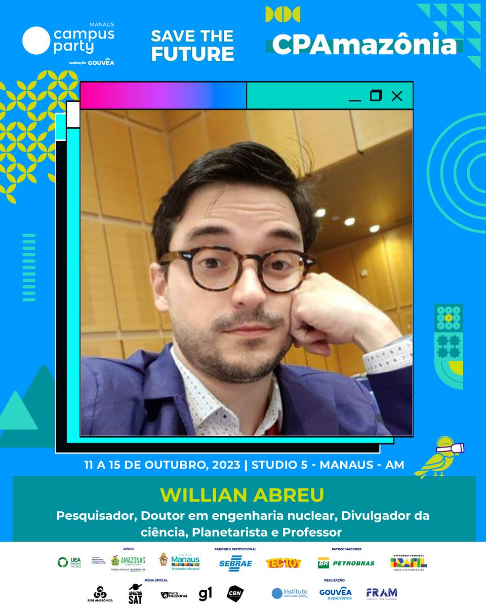 CampuserosClub's tweet photo. É hoje às 14:00hs no horário de Brasília a talk do @willian_abreu sobre o papel da energia nuclear para um futuro melhor #CPAmazônia #CpManaus 

Assista ao vivo pelo link: https://t.co/g00DQumlra https://t.co/flY9Jx30P9