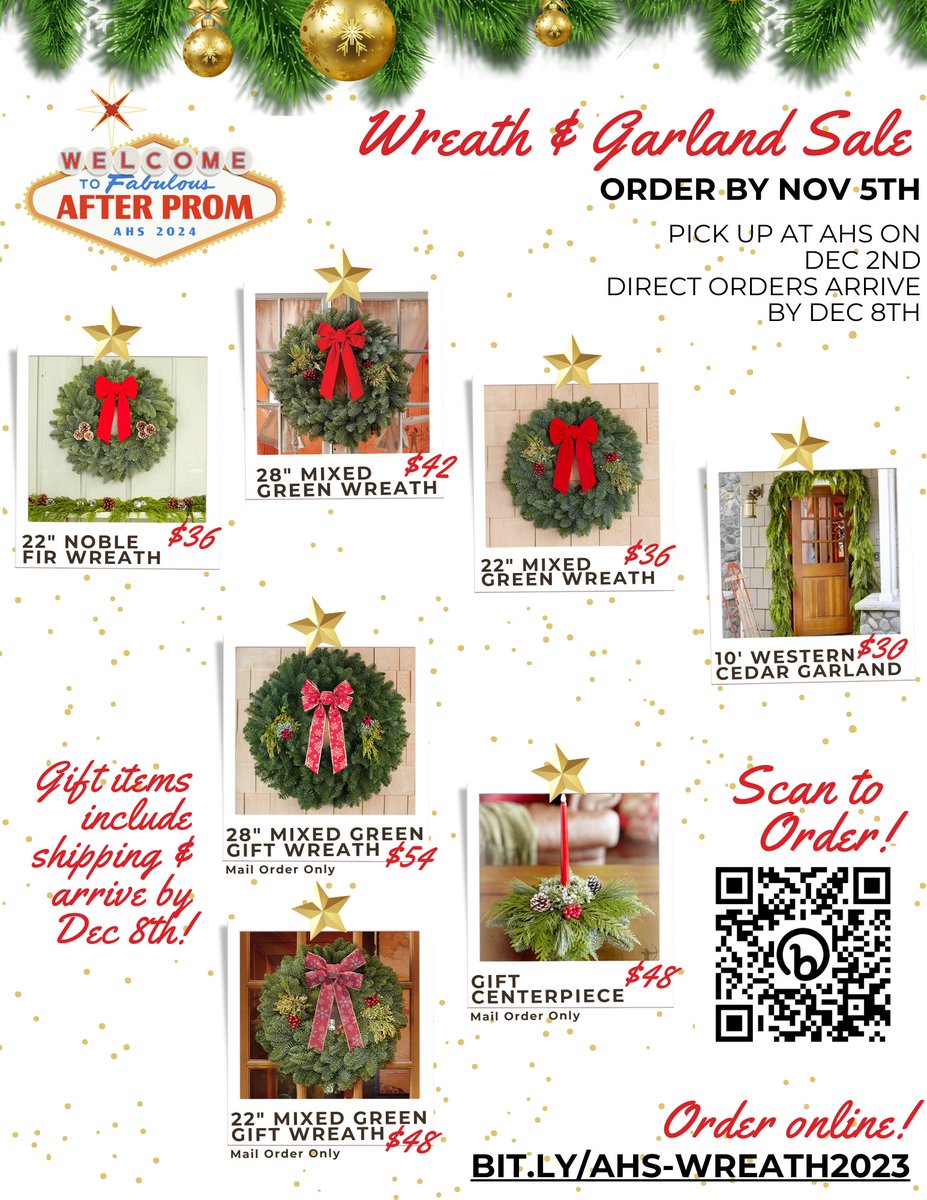 Boosters_AHS's tweet image. .@AndersonRaptors After Prom's Wreath Sale is going on now! After Prom is working to reduce ticket prices - every wreath sold helps make that happen and supports a great night for students!

Order by Nov 5th at sherwoodfundraiser.com/andersonafterp….

#AHSisFAMILY 

@AHSPTO
