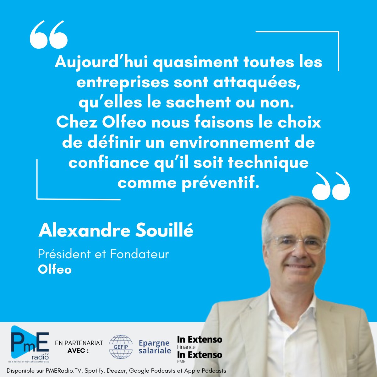 [INTERVIEW] 🎙️
🔊Ecoutez sur : lnkd.in/eaq5JWC9
Pauline Riglet interviewe Alexandre Souillé, Président d'<a href="/olfeo/">Olfeo</a> qui nous livre son #expérience sur PMERadio.TV
🤝En partenariat avec #GEFIP et @InExtenso
Retrouvez tous nos #podcasts sur btobradio.tv