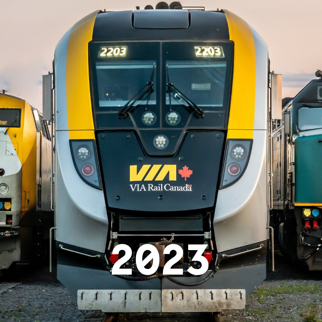 VIA_Rail's tweet photo. You may have seen one zooming by, or you may have even in ridden one! Our brand-new trains are officially in service in the Corridor. With a total of 32 trainsets to be delivered, they are part of a more sustainable future in Canada. https://t.co/DFgvJfKr4G
