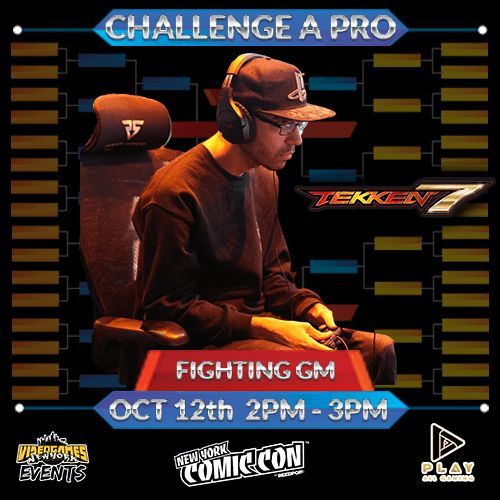VideoGamesNYC's tweet photo. Our "Challenge a Pro" event officially starts today and first up to give some lessons is @FightingGM. Can anyone dethrone this king of Iron fist? Maybe you can by visiting Hall 1E aka "The Game Zone," from 2 PM to 3PM today
@VGNYevents @PlayAllGaming #NYCC #ChallengeAPro #Tekken https://t.co/viXUMDOHqa