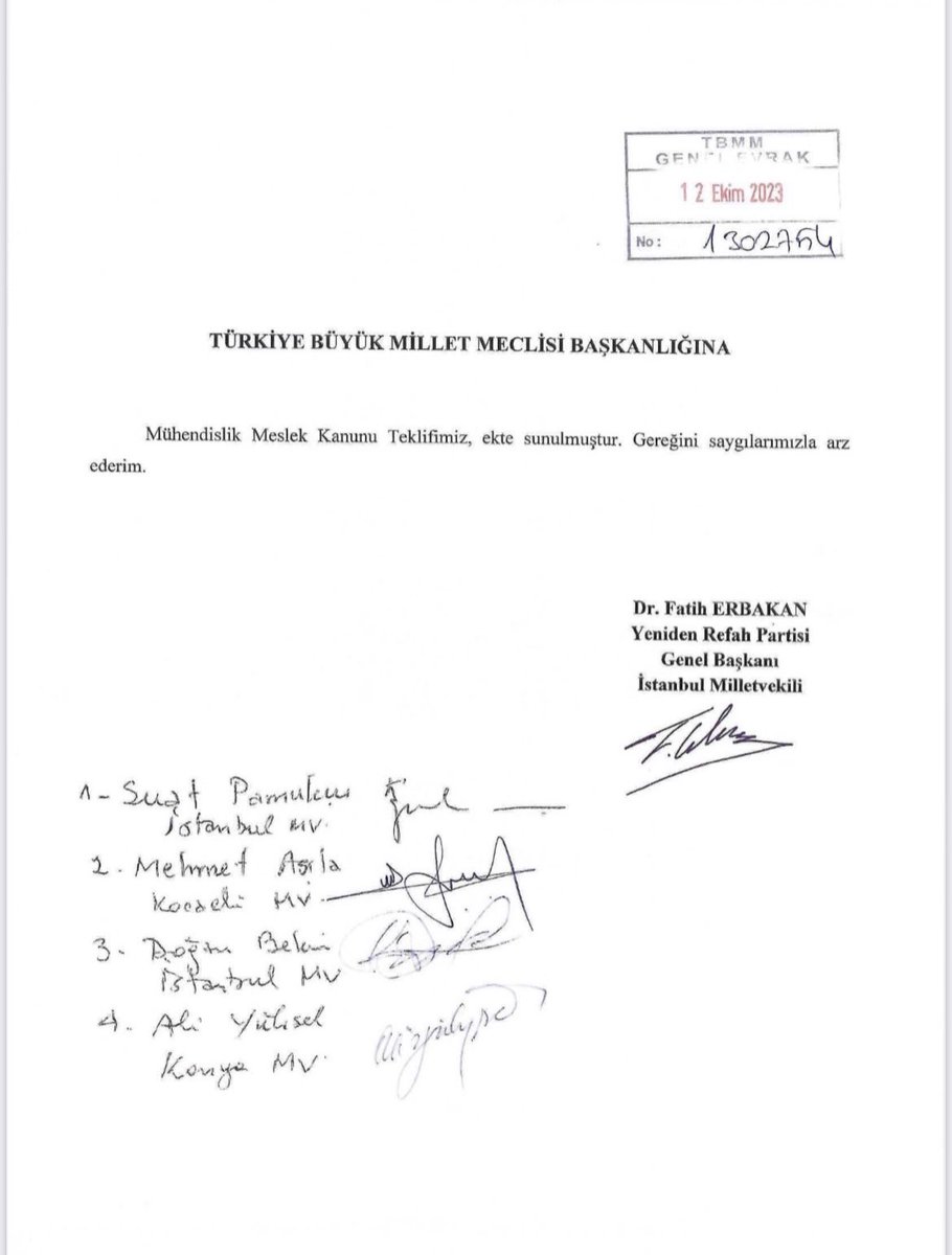 Mühendislik Meslek Kanunu Değişikliği teklifimiz Meclise sunulmuştur. Seçim süreci boyunca taleplerini detaylı şekilde dinlediğimiz Kamu Mühendislerimiz inşallah hak ettikleri özlük haklarına tez zamanda kavuşur.