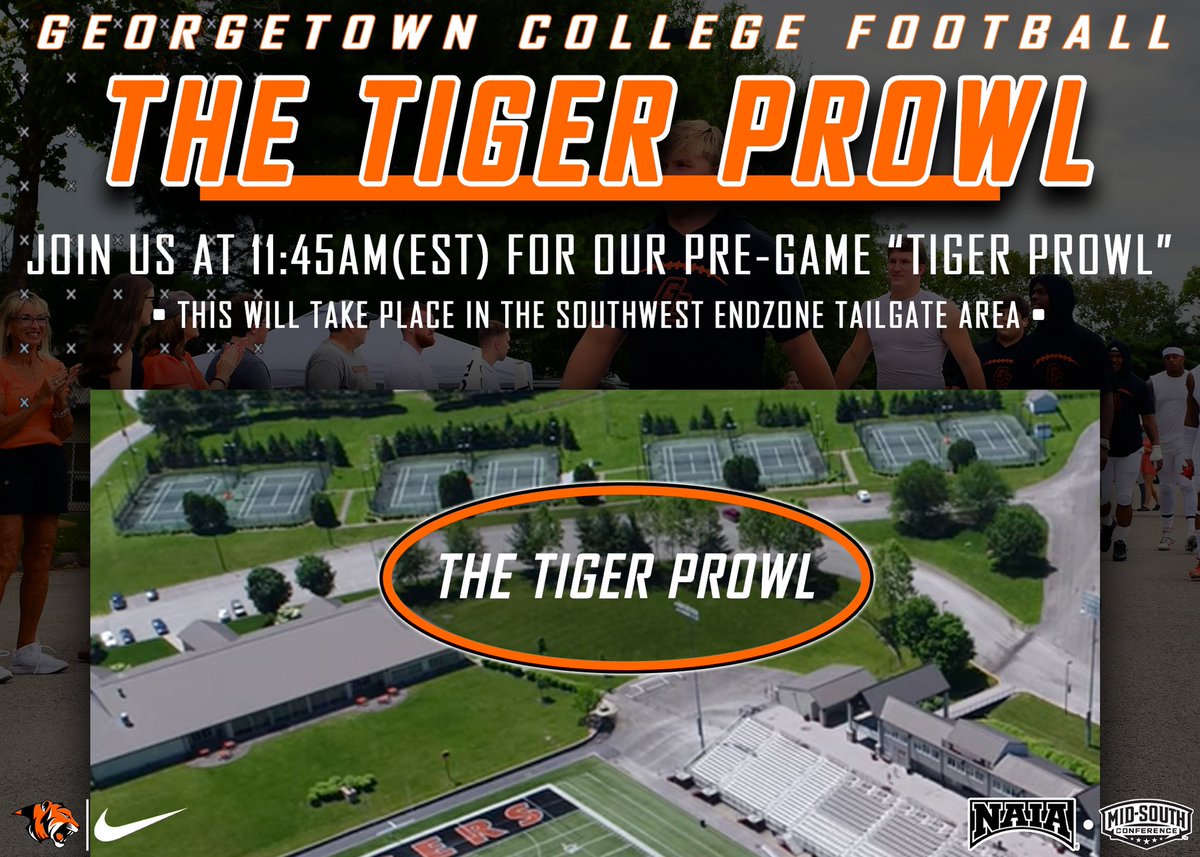 Join us Saturday at 11:45 AM for the “Tiger Prowl.”🐅 We are excited to see Tiger Nation being loud!🗣️ #TigerProwl🐅 | #1and0