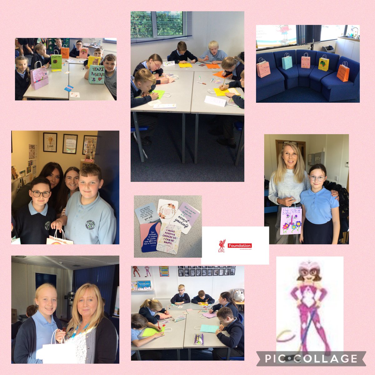 Year6_GV's tweet photo. Year 6 spread their positive vibes around the school today when they gifted staff with a ‘Kindness Bag’❤️ Thanks to Meg  @LFCFoundation , the children worked hard to ready their bags and included some beautifully worded messages for the recipient to read 💙#mentathealthmatters https://t.co/Qrm8xrlNxm