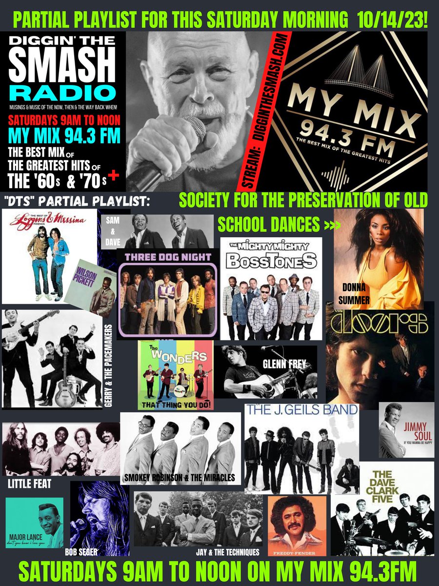 MyMix943's tweet photo. This Saturday, tune it in and turn it up! It's Diggin' The Smash, with music and musings presented by Sir Smashington himself. Every Saturday from 9 am - 12 noon on MyMix 94.3 FM. Can ya dig it? https://t.co/S26jJG8BO3