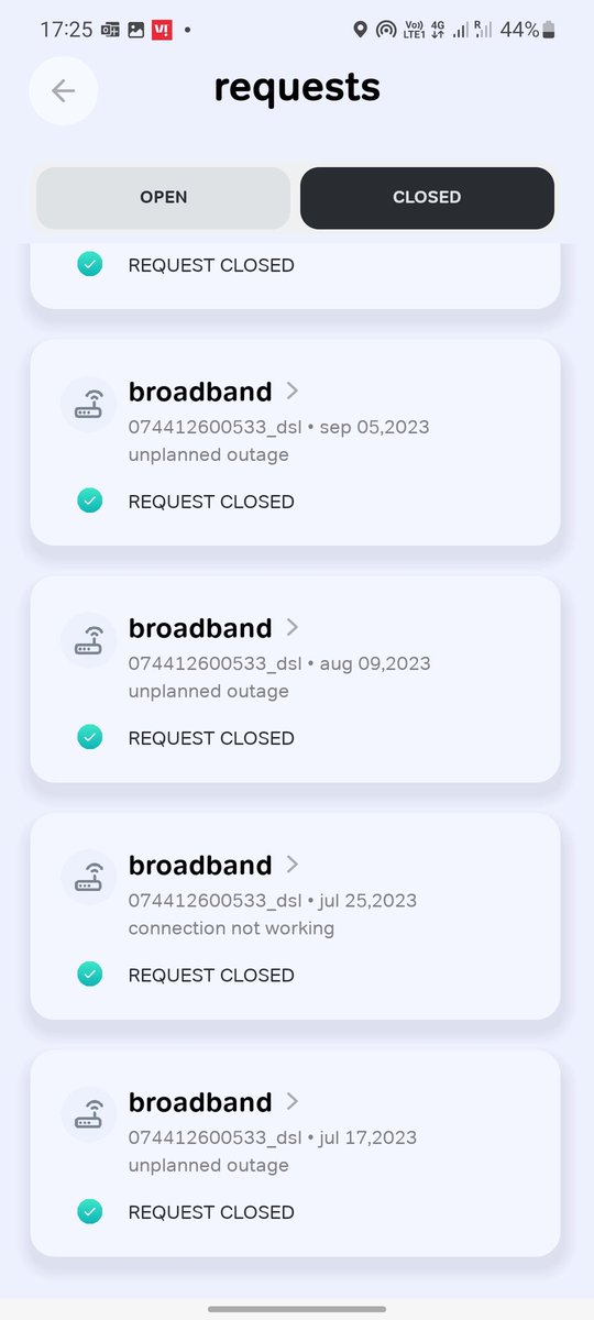 ankitjareth's tweet photo. @Airtel_Presence Dear Manav, Thanks for your response and no help.. techincal team is working for last 2 months with no permanent resolution. Such pathetic service is not acceptable. Have a closer look at all the service requests since July 25th 2023 https://t.co/XfgJhqLAb2