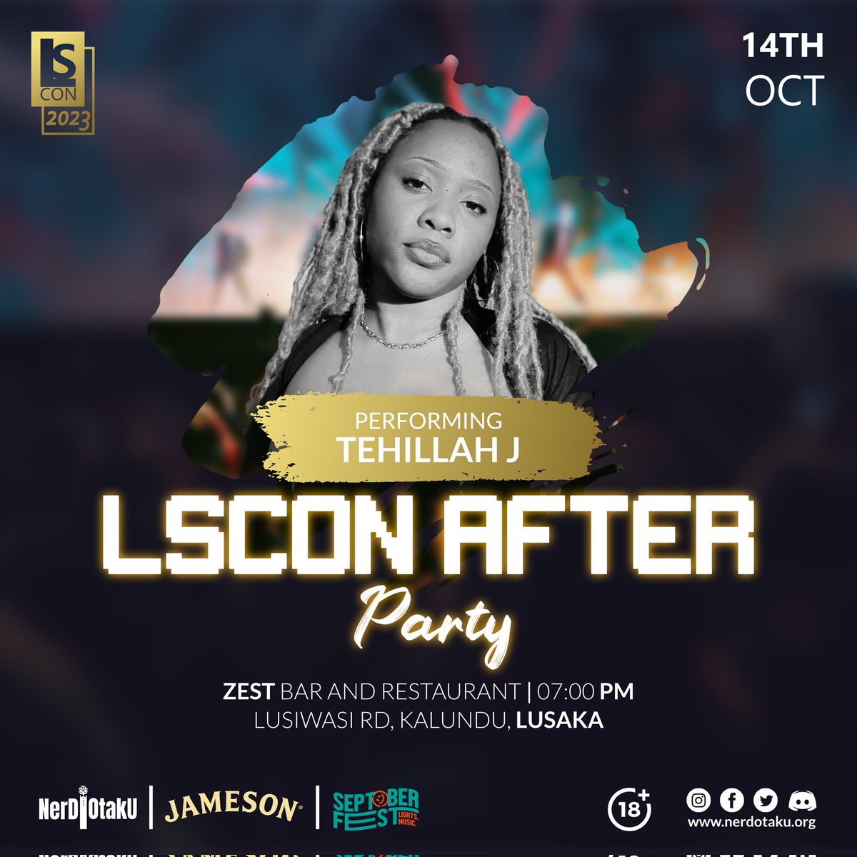 nerdotakuzm's tweet photo. LADS, LASSES AND LASSES!
Please welcome one of the people performing at the after party Tehillah J https://t.co/lPM5UEzcud