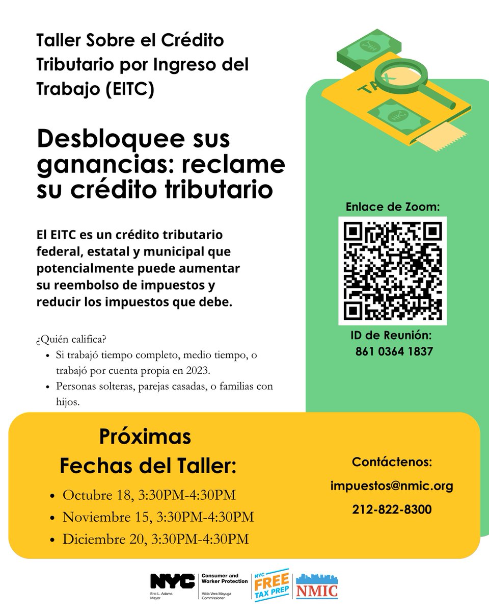 Unlock Your Earnings: Claim Your Tax Credit! 💰💳 Join us for our Earned Income Tax Credit (EITC) Workshop and learn how to maximize your tax credit today. #TaxCredit #EITC #FinancialFreedom