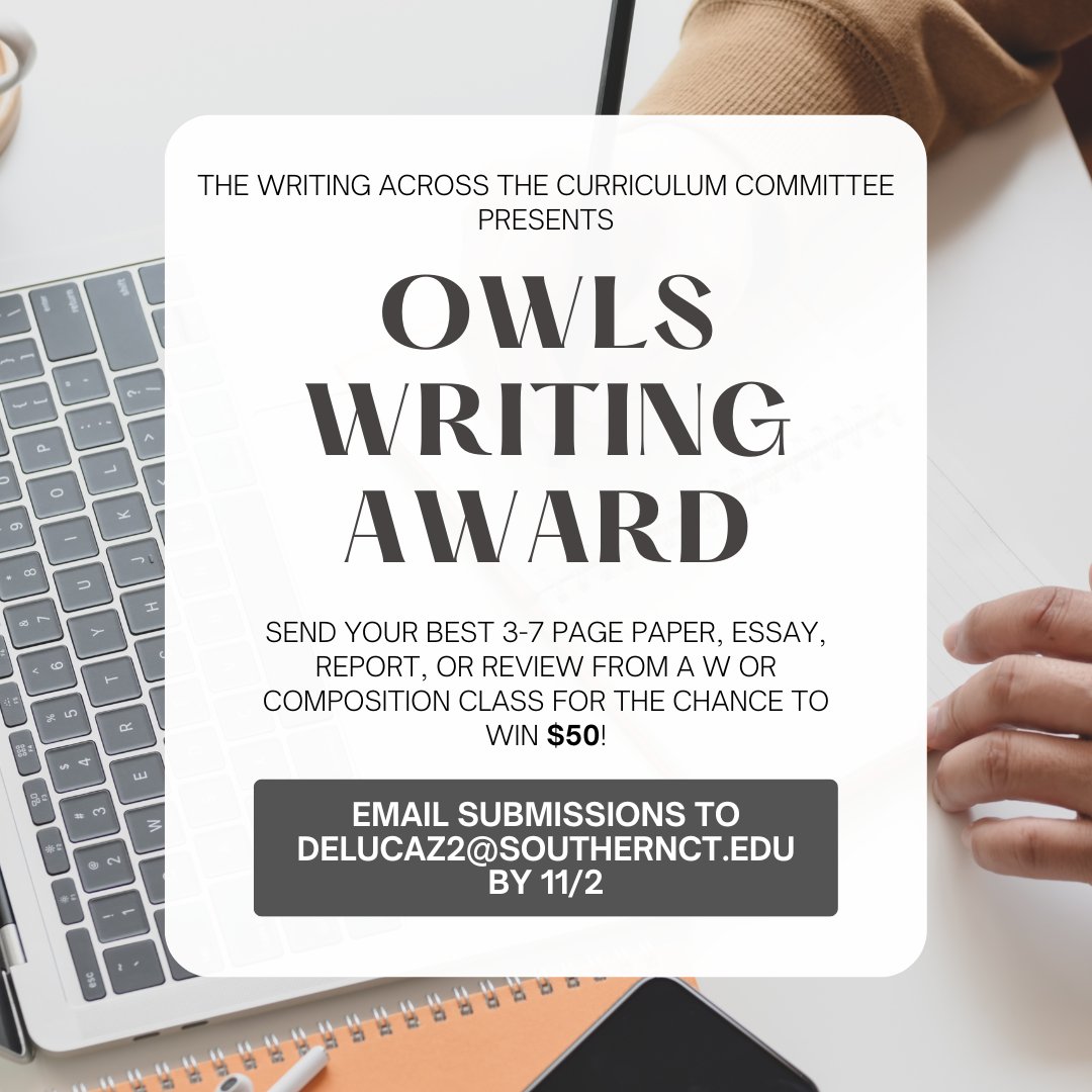 SCSU_CMS's tweet photo. Send in your best paper, essay, report or a review from a W or Composition course for the chance to win $50! Submissions are due by 11/2/2023 https://t.co/sNupMJTM2W