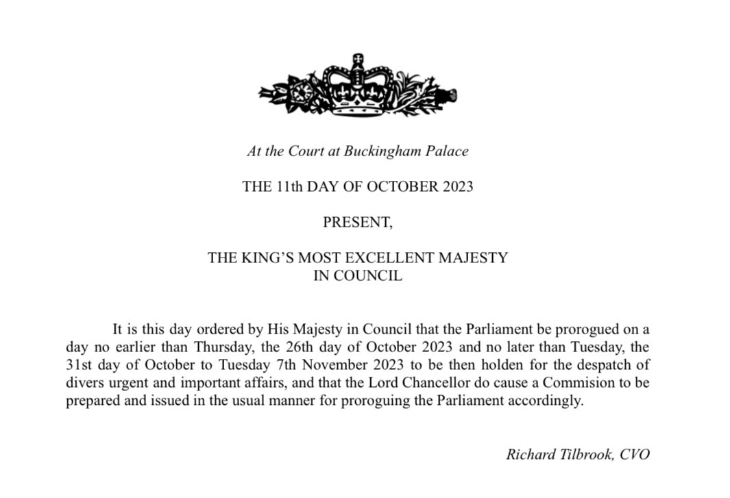 davidtorrance's tweet photo. Papers for yesterday’s Privy Council meeting are now online: https://t.co/3t4trY9j04

1) No Parliamentary Boundaries Order, so there’ll have to be another meeting by the end of this month.

2) There is, however, a Prorogation Order (“Commission” is spelled incorrectly) https://t.co/5DXIhnkZkc