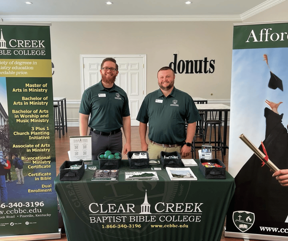 Clear_Creek's tweet photo. Thank you, Caleb Davis and Scott Partin, for representing CCBBC at the Recharge Conference today!

#RechargeConference #KBC #christianeducation https://t.co/C5eZjNxDYP