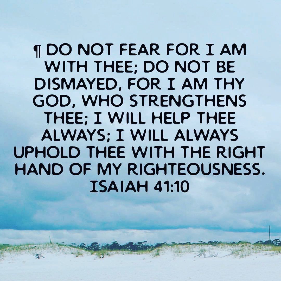 In case you are struggling, please be reminded that God is with you in the midst of your situation ❤️
.
.
Do not fear for I AM WITH YOU.. I WILL STRENGTHEN YOU, I will help you, I will hold you steady. 
#strength #sorrow #God #courage