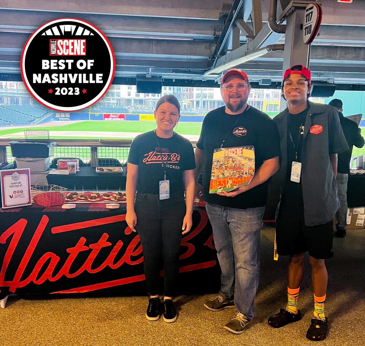 HattieBs's tweet photo. Best of Nashville!!
Votes are in for @nashvillescene Best of Nashville 2023, and we were voted Best Hot Chicken! We’ve loved every minute serving-up everyone’s favorite hometown dish and can’t thank y’all enough!
#BestOfNashville #NashvilleScene #BON2023 #HattieBs https://t.co/o4OvQZoeef