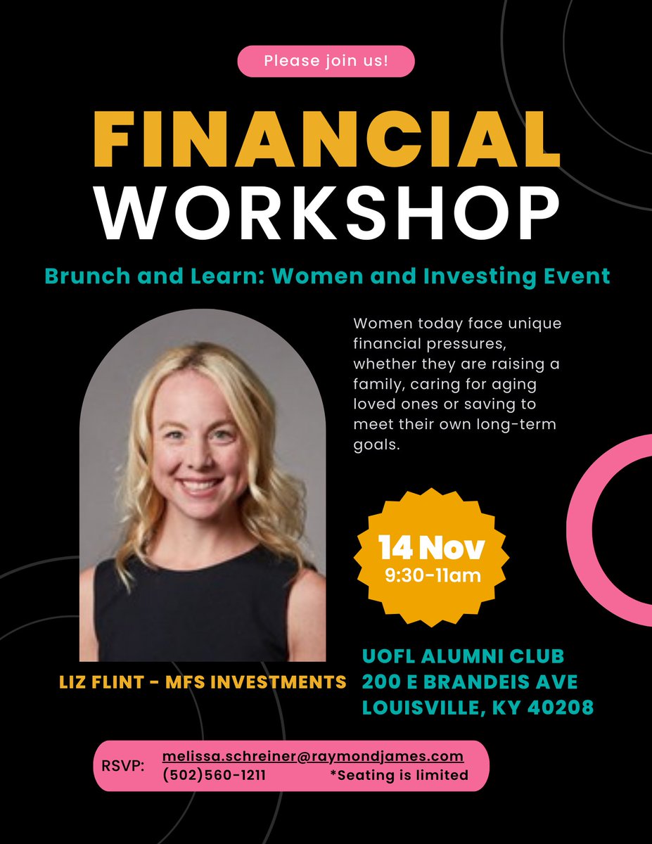 BrettCorbinFA's tweet photo. We are organizing a women's only event to hear from an expert in the unique challenges that women face in their lives when it comes to investing and financial planning. It's on Tuesday, Nov. 14th from 9:30 am to 11 am at the UofL Alumni Club. Registration details below. https://t.co/VoEpWBc47p