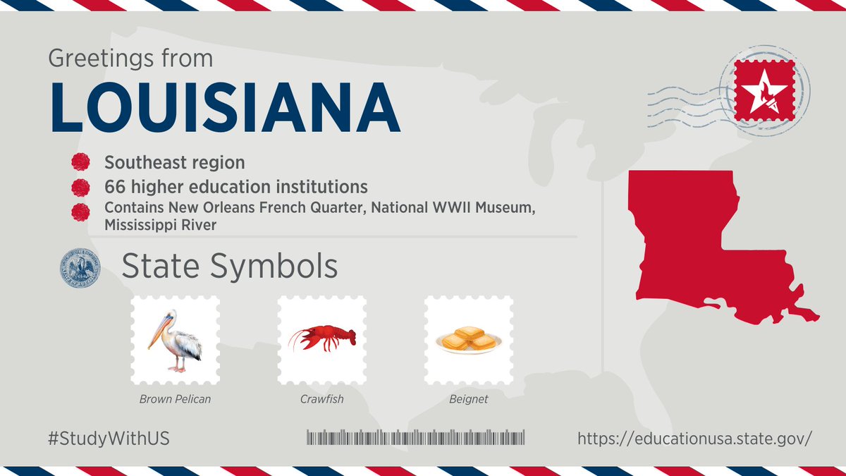Looking to tour <a href="/VisitNewOrleans/">Visit New Orleans</a>, deepen your knowledge at the <a href="/WWIImuseum/">National WWII Museum</a>, or study at one of 66 colleges and universities?  Come on down to Louisiana!

Experience The Pelican State, #Louisiana 📷 studylouisiana.org.

Proyecto impulsado por <a href="/FECHAC/">FECHAC</a>