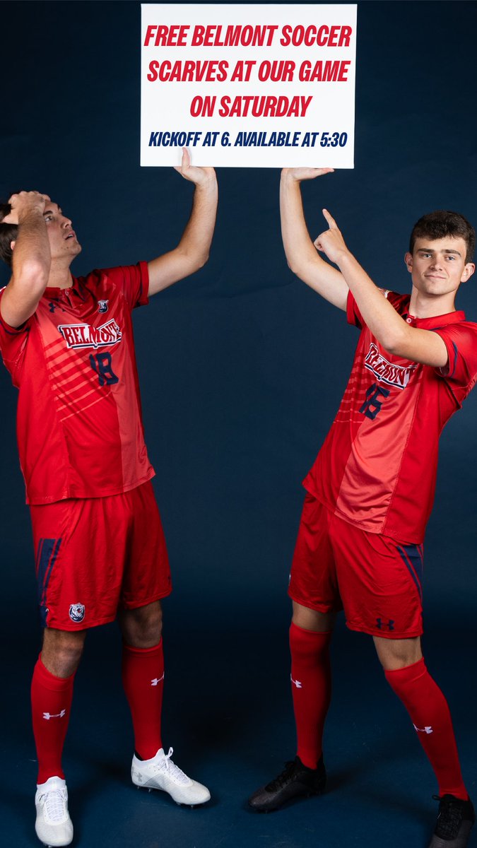 𝙃𝙚𝙖𝙙𝙨 𝙪𝙥! Free Belmont Soccer scarves at our match on Saturday!

Kickoff set for 6 pm, giveaway will start at 5:30 pm!

#ItsBruinTime