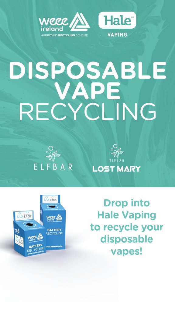 ♻️♻️♻️ Did you know, Hale Vaping have a recycling program set up, in all their locations, for the take back of empty disposable vapes. They are asking any of their customers who use disposable vapes to bring them back to the store to be recycled.