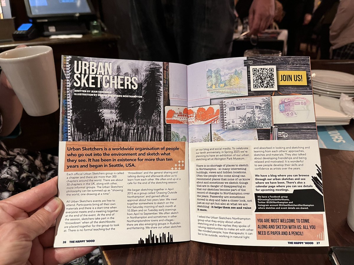 We’re delighted that @USKNorthampton are this issue of @TheHappyHoodNN #usknorthampton @urbansketchers
