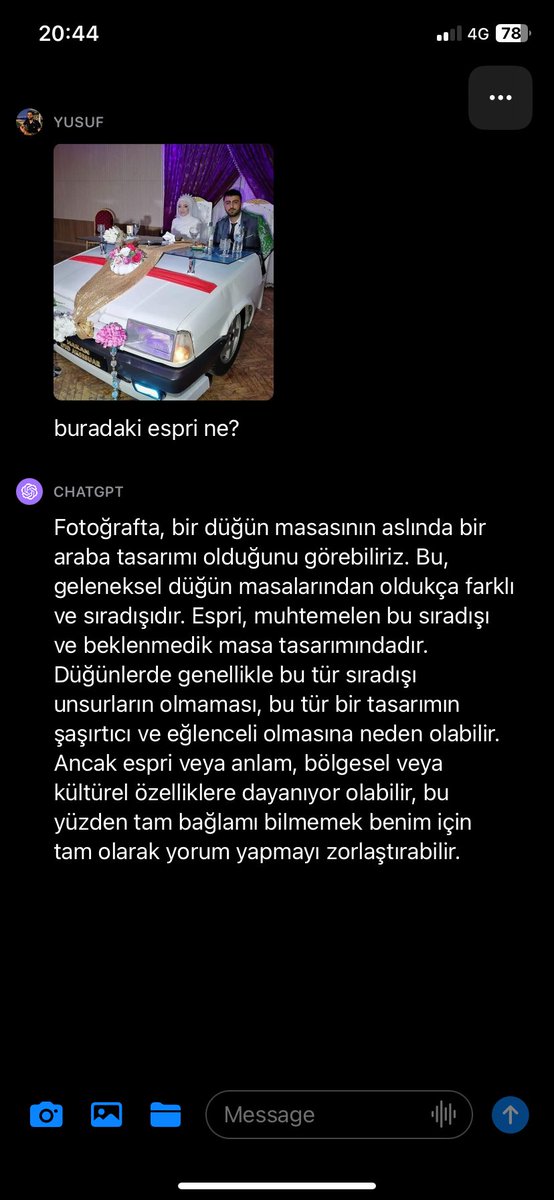 YusufSelmann's tweet photo. @fkadev Bunun bi düğün olduğunu ve masanın arabadan yapıldığını anladı. Gerçekten korkutucu https://t.co/IBzqfWkFqv