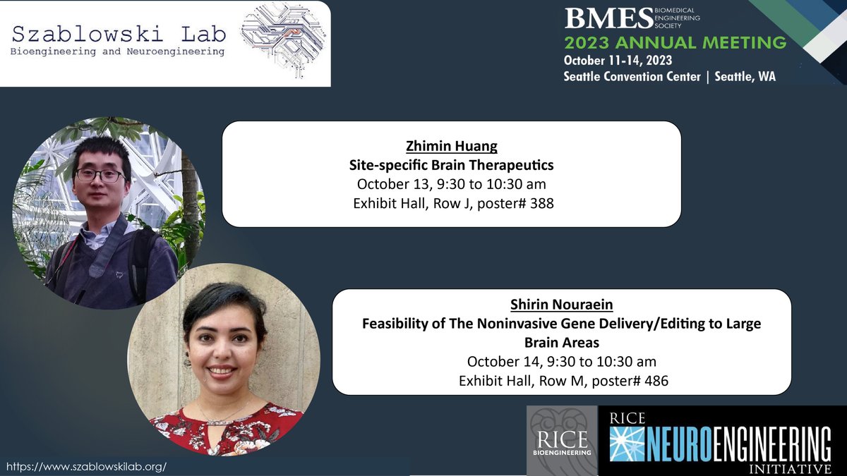 Jerzy Szablowski (@jerzyszablowski) on Twitter photo Two of our lab members are giving presentations at the <a href="/BMESociety/">Biomedical Engineering Society</a> annual meeting, with a focus on ultrasound. Their work was supported by the <a href="/WelchFoundation/">The Welch Foundation</a> and The John S. Dunn Foundation. Two of our lab members are giving presentations at the <a href="/BMESociety/">Biomedical Engineering Society</a> annual meeting, with a focus on ultrasound. Their work was supported by the <a href="/WelchFoundation/">The Welch Foundation</a> and The John S. Dunn Foundation.