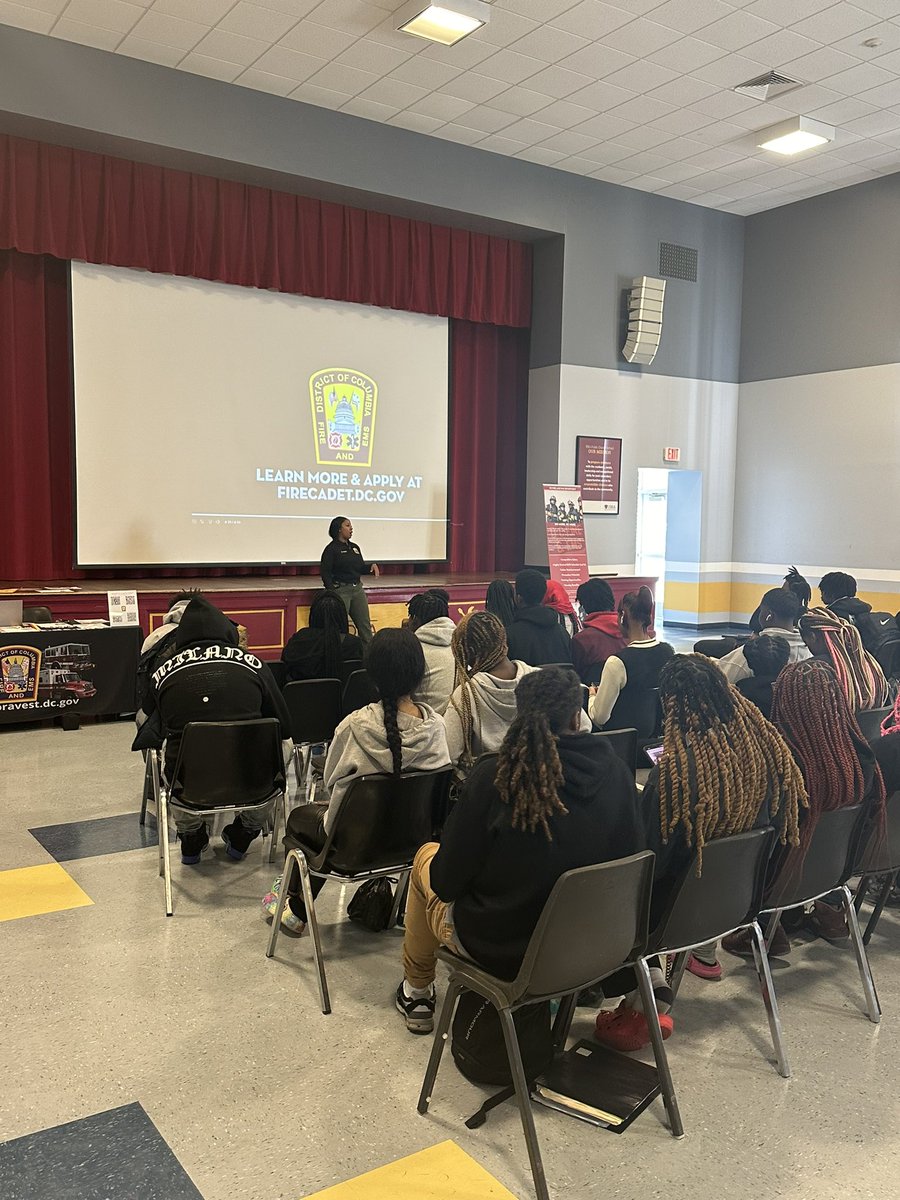 dcfdrecruitment's tweet photo. 🚒🔥 Exciting day at Idea PCS with our @dcfireems recruiters! Shared insights about our cadet &amp; firefighter EMT programs. We're not just about extinguishing fires, we're about building a community ready to make a difference. Stay tuned for more updates! 🚑👩‍🚒 @DC_Charters https://t.co/lzqbyftWBD