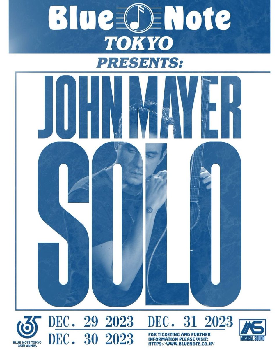 JOHN MAYER SOLO ジョン・メイヤー ソロ 2023 12.29 fri., 12.30 sat
