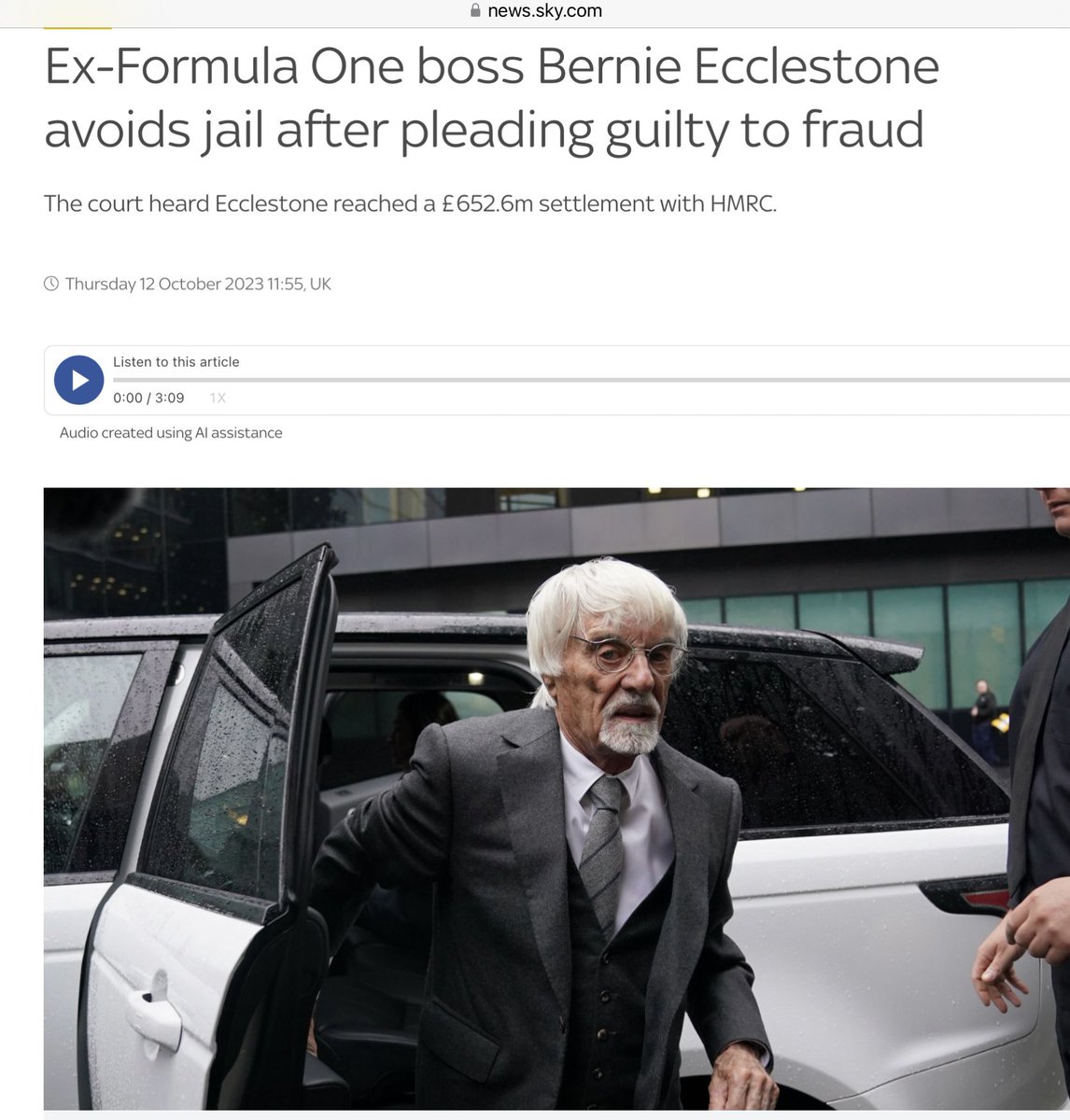 The ludicrous suspended prison sentence handed down to serial tax evader and all-round shitbag Bernie Ecclestone represents an enormous finger up to every single person in this country who has always paid what they owe and, by doing so, contribute to life in Britain. Disgusting.