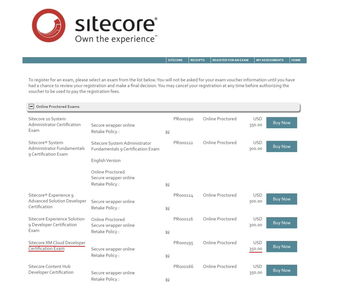 #Sitecore #XmCloud Developer Certification Exam is now live! You can register for it as normal at WebAssessor https://www.webassessor for $350.

Thanks @LearnSitecore!