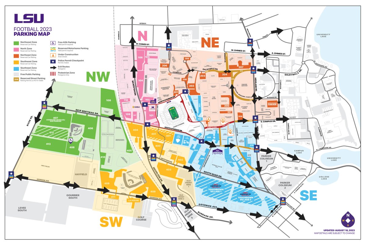 LSUgameops's tweet photo. Get excited Tiger Fans. It is almost game day!
To stay in the know, here is a map of the 2023 @LSUfootball parking lots. If you would like to park your car for FREE, please review the light gray areas listed below.
#KnowBeforeYouGeaux π
https://t.co/cL9J8vLKza