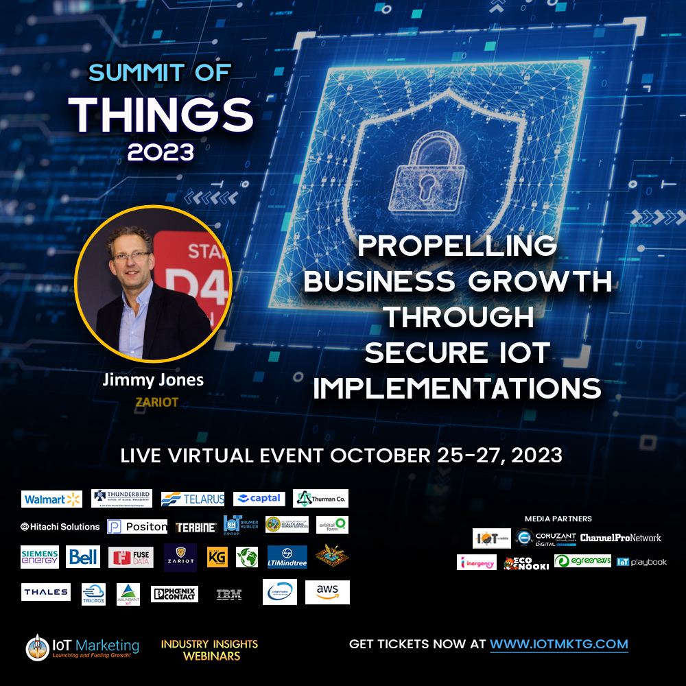 iot_marketing's tweet image. Ensure secure IoT implementations that drive business growth by joining Jimmy Jones' session "Propelling Business Growth Through Secure IoT Implementations" at the #SummitOfThings2023. Buy your tickets at iotmktg.com/summit-of-thin… #IoTImplementations #BusinessGrowth #IoT