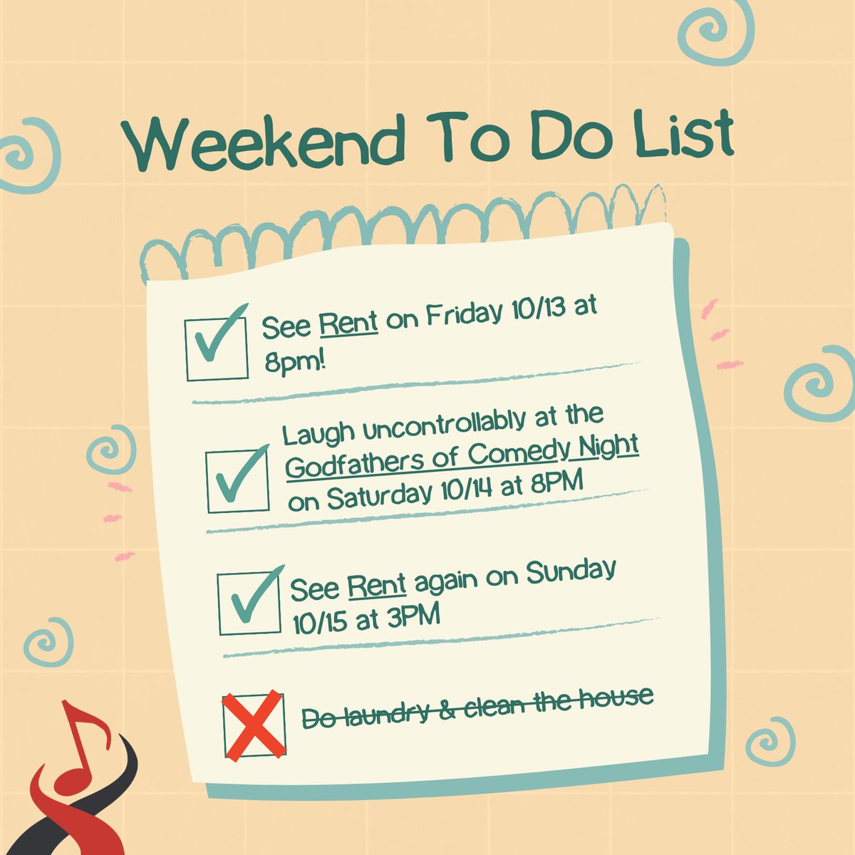 Smithtown_PAC's tweet photo. Cleaning and laundry can wait...weekend shows cannot! 🙅‍♀✌ Come to SPAC to see RENT and laugh at the Godfathers of Comedy Night! 😀🤣

🌐: https://t.co/V2Mtdlv6f7

#spac #WeekendGoals #rentoverlaundry #comedyovercleaning #rentthemusical #italiancomedy #longisland #weekendplans https://t.co/5V15tQ9PCa