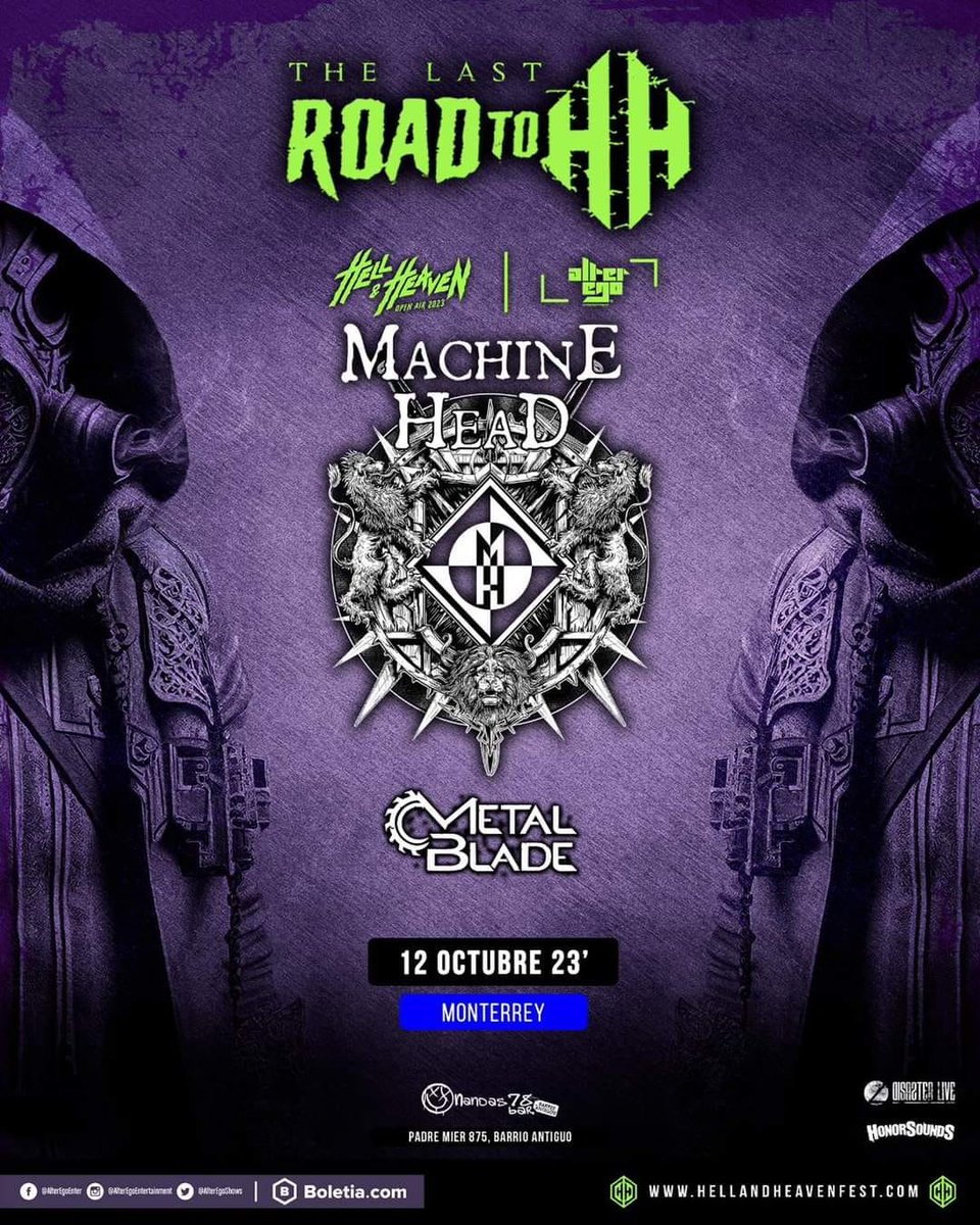¡HOY inicia en #Monterrey la gira "An evening with Machine Head" con un show de 3 horas de duración!

Acceso 7 PM
Metal Blade 8 PM
Machine Head 9 PM

¡Aún alcanzan boletos!

Te dejamos todo sobre la gira de Machine Head en México: elclubdelrock.com/conciertos/mac…

Por <a href="/AlterEgoShows/">Alter Ego Entertainment</a>