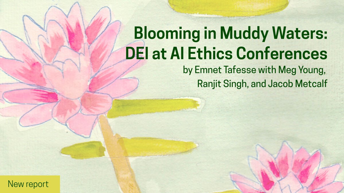 How can organizers of AI ethics conferences better champion the work of BIPOC attendees and create more welcoming spaces? This new report by <a href="/emnetspeaks/">Emnet Tafesse</a>, with <a href="/megyoung0/">Meg Young</a>, Ranjit Singh, and <a href="/undersequoias/">Jacob Metcalf 🐀</a>, is a map for meaningful change.
datasociety.net/library/bloomi…