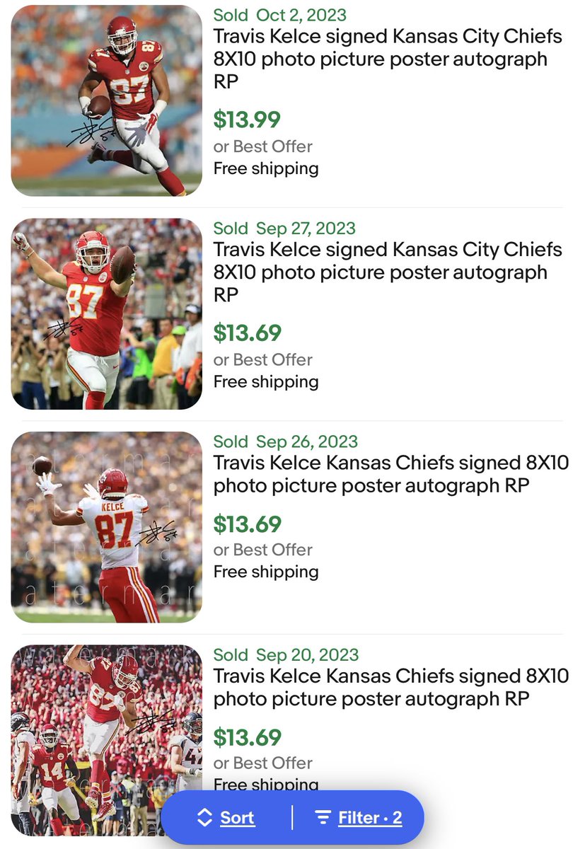 imaveragejoey's tweet image. 🚨Buyer beware- Taylor Swift auto is “cut” from a CD and Kelce auto looks like it’s “cut” from a poster.  Taylor auto CD goes for about $80 and Kelce auto on a poster is about $15. 
Leaf ‘Book of Love selling price $1500.