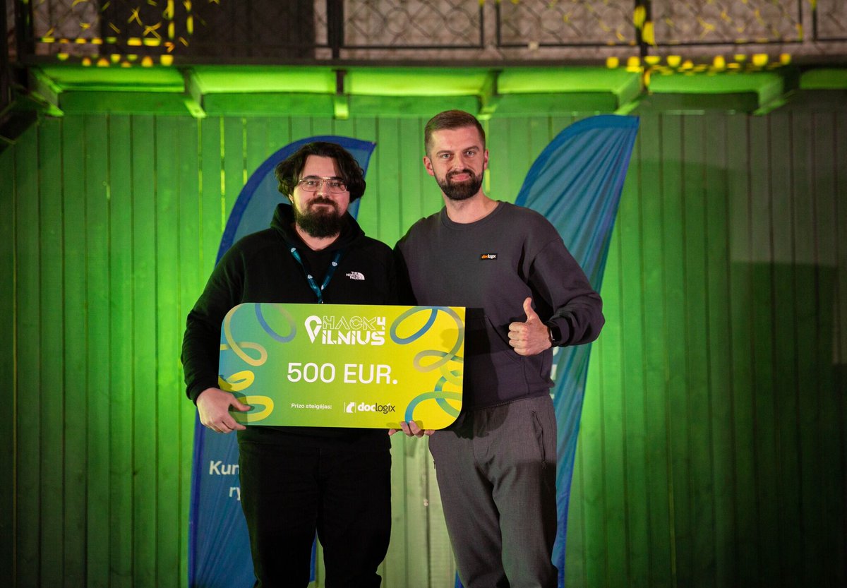 DocLogix's tweet image. Last weekend incredible innovative ideas for Vilnius   were offered in #Hack4Vilnius. We are thrilled to announce that the DocLogix prize went to the outstanding family team and their groundbreaking solution - inconvenient grease disposal and clogged city sewage pipes. Congrats!